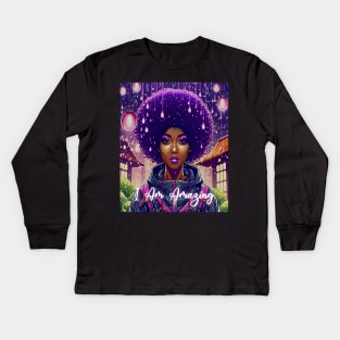 I Am Amazing Beautiful Black woman Kids Long Sleeve T-Shirt